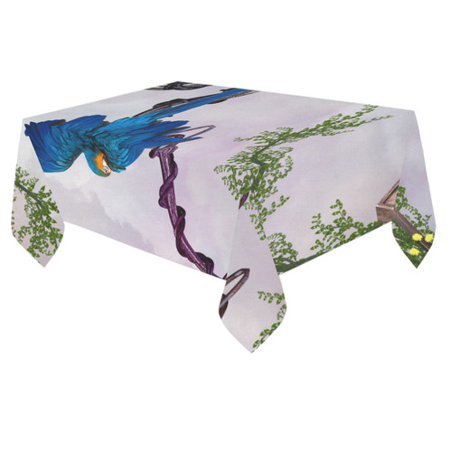 Awesome parrot Cotton Linen Tablecloth 60"x 84"