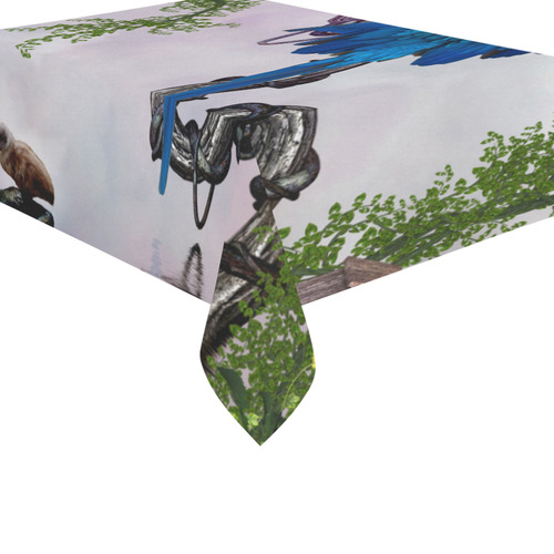 Awesome parrot Cotton Linen Tablecloth 60"x 84"