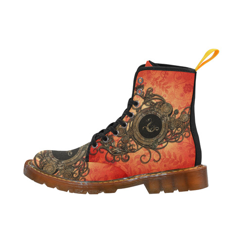 Decorative design, red and black Martin Boots For Women Model 1203H