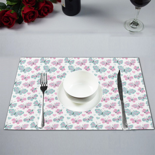 Cute Pastel Butterflies Placemat 12’’ x 18’’ (Set of 4)