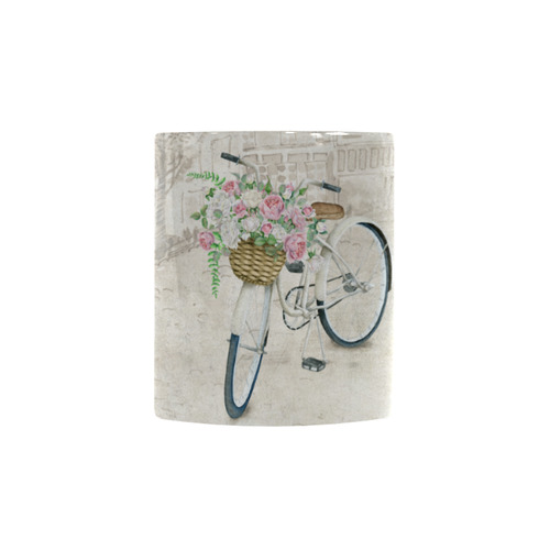 Vintage bicycle with roses basket Custom Morphing Mug