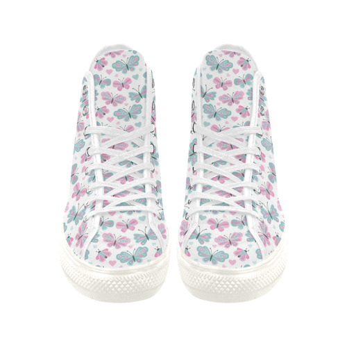 Cute Pastel Butterflies Vancouver H Women's Canvas Shoes (1013-1)