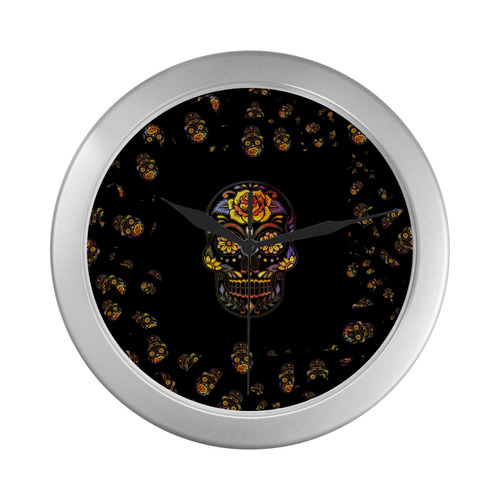 Skull20170310_by_JAMColors Silver Color Wall Clock