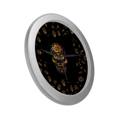 Skull20170310_by_JAMColors Silver Color Wall Clock