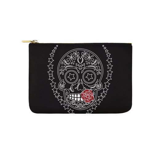 Sugar Skull Red Rose Carry-All Pouch 9.5''x6''