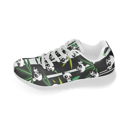 Satisfied and Happy Panda Babies on Bamboo Men’s Running Shoes (Model 020)