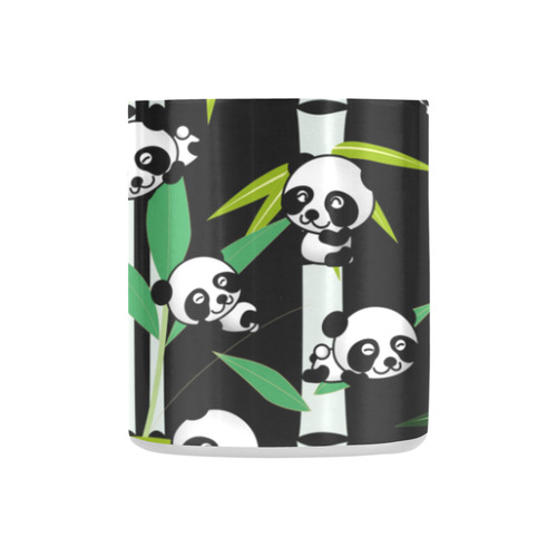 Satisfied and Happy Panda Babies on Bamboo Classic Insulated Mug(10.3OZ)