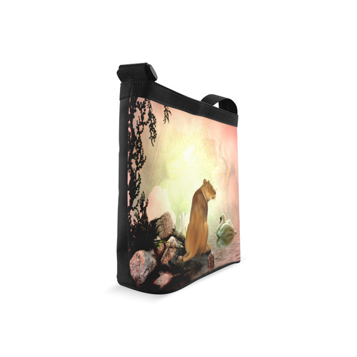 Awesome lioness in a fantasy world Crossbody Bags (Model 1613)