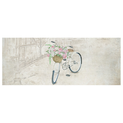 Vintage bicycle with roses basket White Mug(11OZ)