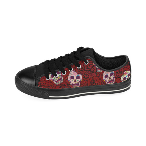 Rose Sugar Skull Men's Classic Canvas Shoes (Model 018)