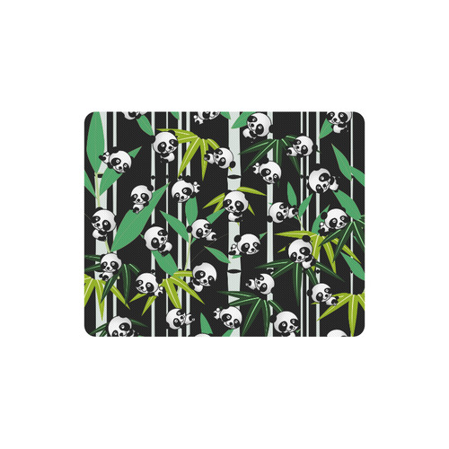 Satisfied and Happy Panda Babies on Bamboo Rectangle Mousepad