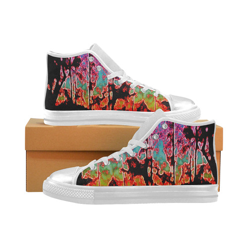 enter the rainbow canvas high tops Women's Classic High Top Canvas Shoes (Model 017)