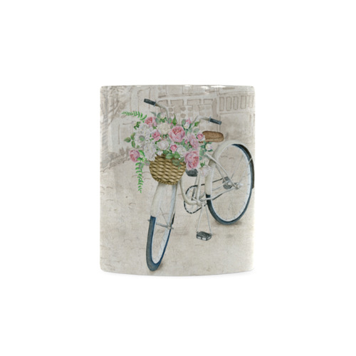 Vintage bicycle with roses basket White Mug(11OZ)