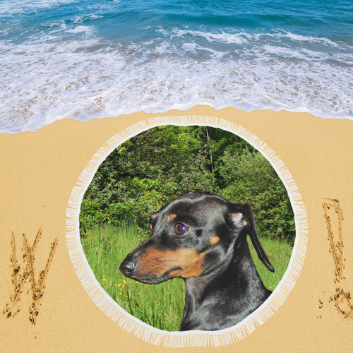 Dachshund Doxie Circular Beach Shawl 59"x 59"