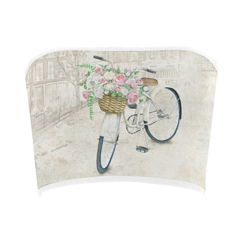 Vintage bicycle with roses basket Bandeau Top