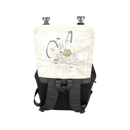 Vintage bicycle with roses basket Casual Shoulders Backpack (Model 1623)
