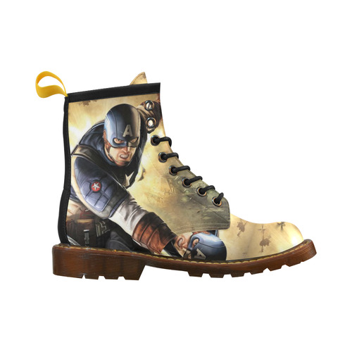 Captain America High Grade PU Leather Martin Boots For Women Model 402H