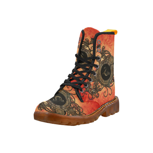 Decorative design, red and black Martin Boots For Women Model 1203H