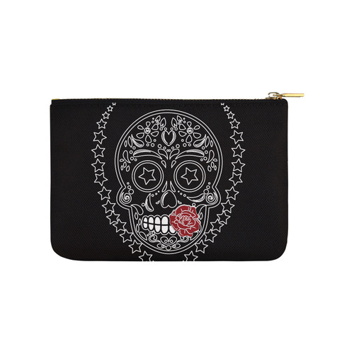 Sugar Skull Red Rose Carry-All Pouch 9.5''x6''