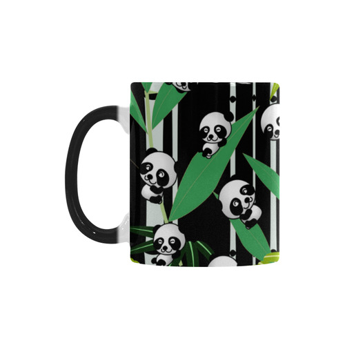 Satisfied and Happy Panda Babies on Bamboo Custom Morphing Mug