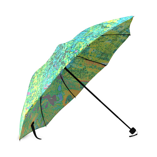 blue and green umbrella Foldable Umbrella (Model U01)