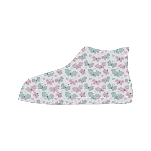 Cute Pastel Butterflies Women's Classic High Top Canvas Shoes (Model 017)