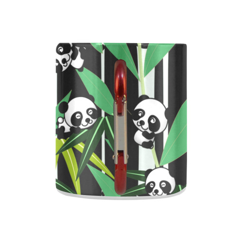 Satisfied and Happy Panda Babies on Bamboo Classic Insulated Mug(10.3OZ)