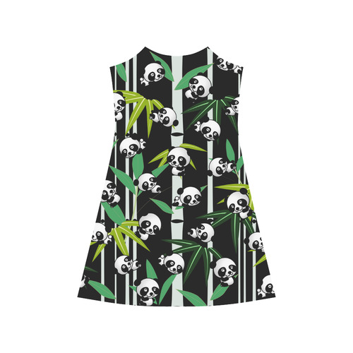 Satisfied and Happy Panda Babies on Bamboo Alcestis Slip Dress (Model D05)