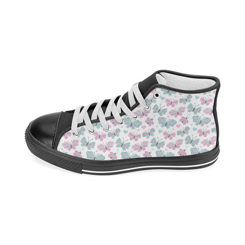 Cute Pastel Butterflies Women's Classic High Top Canvas Shoes (Model 017)