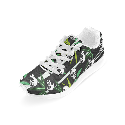 Satisfied and Happy Panda Babies on Bamboo Men’s Running Shoes (Model 020)