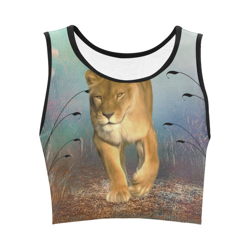 Wonderful lioness Women's Crop Top (Model T42)