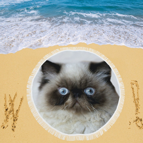 Funny Cat Circular Beach Shawl 59"x 59"