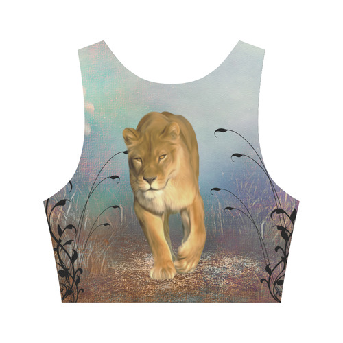 Wonderful lioness Women's Crop Top (Model T42)