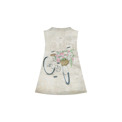 Vintage bicycle with roses basket Alcestis Slip Dress (Model D05)