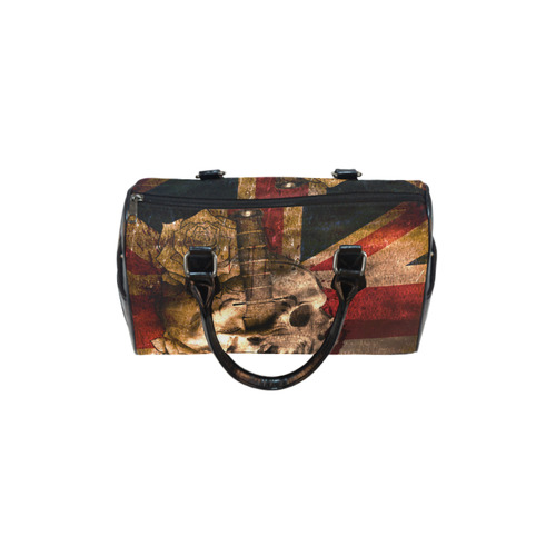 Grunge Skull and British Flag Boston Handbag (Model 1621)