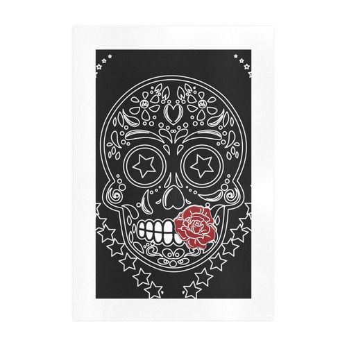 Sugar Skull Red Rose Art Print 19‘’x28‘’