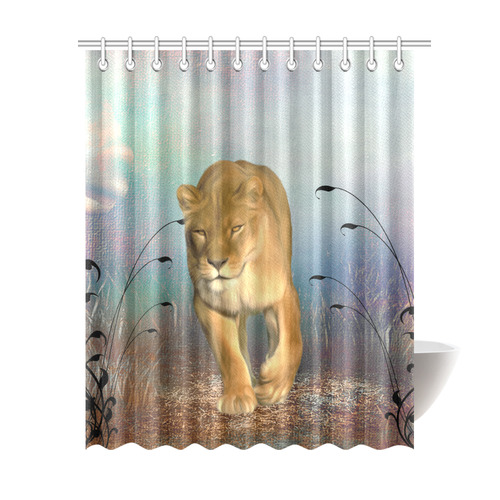 Wonderful lioness Shower Curtain 69"x84"