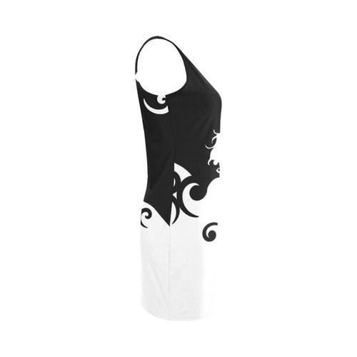 Black and White Shadowworld of Unicorns Medea Vest Dress (Model D06)