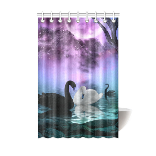 Wonderful black and white swan Shower Curtain 48"x72"