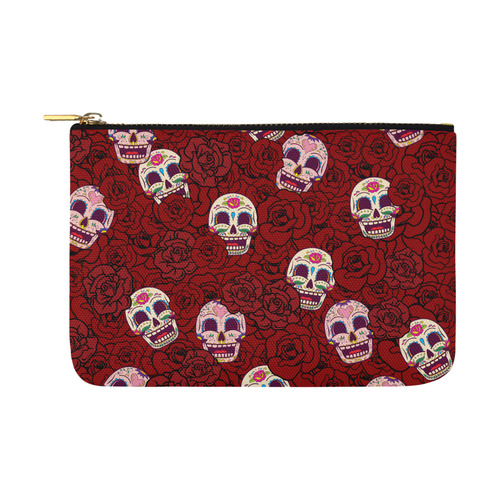 Rose Sugar Skull Carry-All Pouch 12.5''x8.5''