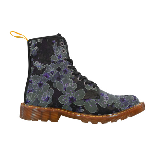 Glowing Flowers in the dark B by JamColors Martin Boots For Women Model 1203H