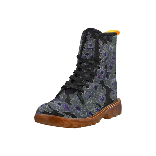 Glowing Flowers in the dark B by JamColors Martin Boots For Women Model 1203H