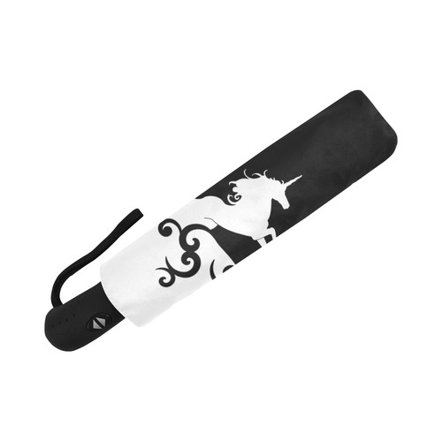 Black and White Shadowworld of Unicorns Auto-Foldable Umbrella (Model U04)