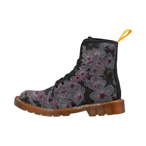 Glowing Flowers in the dark A by JamColors Martin Boots For Women Model 1203H