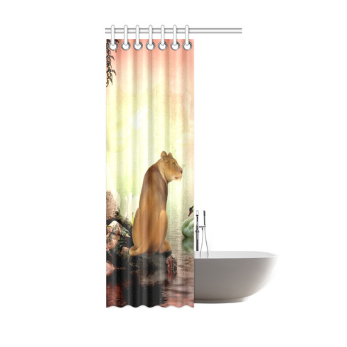 Awesome lioness in a fantasy world Shower Curtain 36"x72"