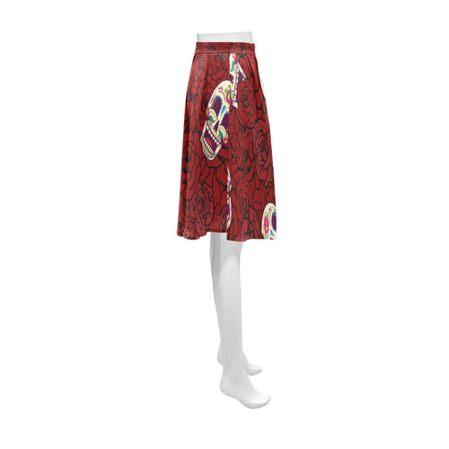 Rose Sugar Skull Athena Women's Short Skirt (Model D15)