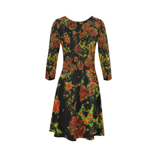 floral dreams 12 C by JamColors 3/4 Sleeve Sundress (D23)