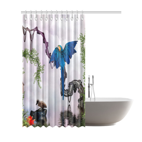 Awesome parrot Shower Curtain 72"x84"