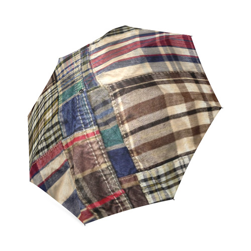 patchwork plaid / tartan Foldable Umbrella (Model U01)