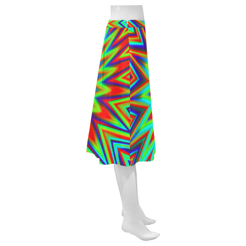 Red Yellow Blue Green Retro Color Explosion Mnemosyne Women's Crepe Skirt (Model D16)